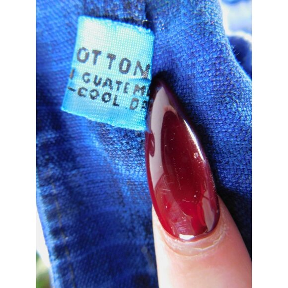 Floral Crossbody Bag Vtg Small Blue Cotton Boho Button Lined Travel Guatemala - Picture 7 of 7